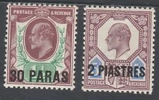 BRITISH LEVANT 1911 KEVII 30PA ON 11/2D AND 2PI ON 5D
