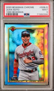 2020 Bowman Chrome 1990 Bowman Juan Soto #90BJS PSA 9