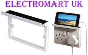 1X 2 GANG 13A DOUBLE SOCKET MOBILE SMART PHONE CHARGING SHELF EASY FIT FRAME - Picture 1 of 1