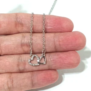 Collar colgante corazón diamantes de imitación para mujer de plata inoxidable talla única - Imagen 1 de 7