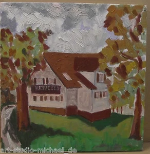 Michael Feicht (geb. 1959): „Haus in Slowenien“ Ölgemälde, Starker Duktus - Picture 1 of 4