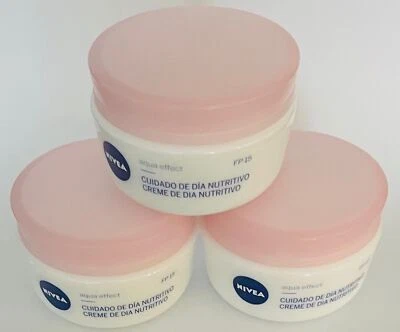3x Nivea Creme Aqua Effekt Tagepflege LSF 15 50ml empfindliche Haut OHNE Verpack - Bild 1 von 4
