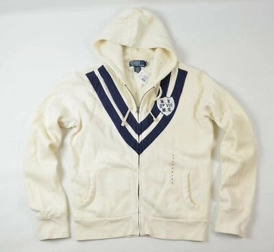 New Polo Ralph Lauren Men's V-Striped Cotton Fleece Hoodie Sweatshirt Jacket Sm - Image 1 of 4