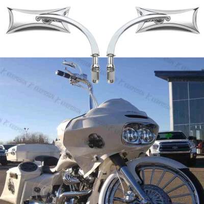 Espelhos retrovisores cromados para motocicleta Harley Davidson Road Glide Street Glide - Imagem 1 de 4