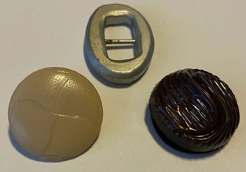 Celluloid buttons brown grey tan art deco vintage 1" 1 1/8" Cover