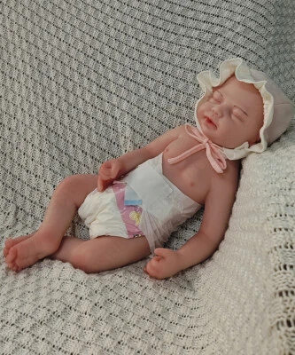 45cm Drink-wet System Sleeping Newborn Full Body Silicone Reborn Baby Doll 2.8KG - Image 1 of 4