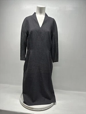 Vestido Escada Damarena Midi Mezcla Lana Cremallera Cuadros Negro Blanco Talla 40 EE. UU. 10 Foto 1 de 4