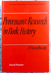 Provenance Research in Book History by David Pearson, 1998 illus'd pb, excellent - Imagen 1 de 3
