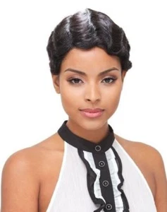 H/H MOMMY BY JANET COLLECTION 100% REMY HUMAN HAIR FULL WIG SHORT WAVY STYLE - Picture 1 of 7