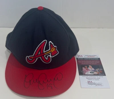 Gorra de béisbol firmada por Yunel Escobar Atlanta Braves JSA AU08393 Foto 1 de 4
