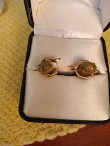 Lovely Vintage Scarab Screwback Earrings (Gold Filled) - Picture 1 of 4