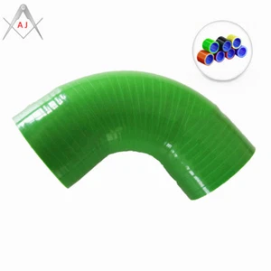 For 3" to 3.5" 76/89mm 90 Degree Elbow Silicone Coupler Reducer Hose Green - Picture 1 of 5