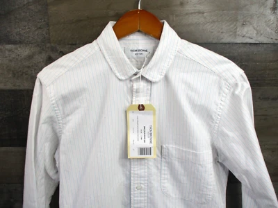 Thom Browne Shirt Mens 38 Size 1 Pink Striped BD University Oxford Long Sleeve - Image 1 of 4
