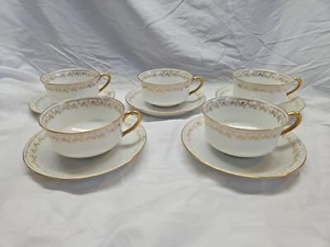 Haviland & Co. Limoges France SCHLEIGER 780 Set of 5 Cups & Saucers  - Picture 1 of 13