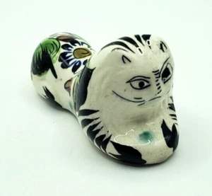 Vintage Tonala Cat Figurine Mexican Art Pottery Folk Art Signed - Picture 1 of 11