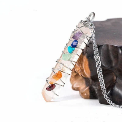 Klare Quartz Bergkristall Anhänger Mini Stab Chakra Edelstein Heilung Kristall - Bild 1 von 3