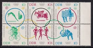 EAST GERMANY 1964 Olympic Games block of 6 SG E760a MNH/** (CV £33) - Picture 1 of 1