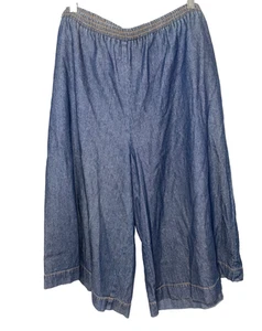 Bermudas culottes de pierna ancha cambray de mezclilla para mujer Serengeti talla XL - Imagen 1 de 6