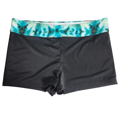Traje de baño South Point pantalones cortos para mujer 20 W negro con banda verde azulado tie-dye playa natación Foto 1 de 3