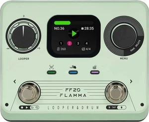 FLAMMA FF20 Looper Pedal Drum Machine, Guitar Mint Green - Picture 1 of 8