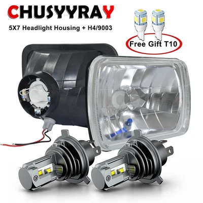 Fits Chevrolet C10 C20 C30 1981-1986 Pair 7x6" LED Headlights Hi/Low Lamps 6000K - Image 1 of 4
