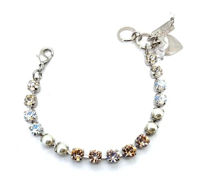 Bracelet by Mariana Woman Timeless Golden and Pearl Swarovski Crystals - Image 1 of 4