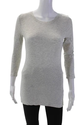 Camiseta básica Theory para mujer de algodón manga larga cuello redondo gris talla S Foto 1 de 4