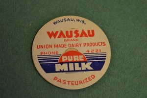 Vintage WAUSAU Marke reine Milch Karton Flaschenverschluss POG unbenutzt Top Farbe - Bild 1 von 8