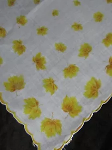 Fazzoletto Vintage Autunno Stampa Hankie Oro Giallo Foglie Fall Hanky 1289 - Foto 1 di 10