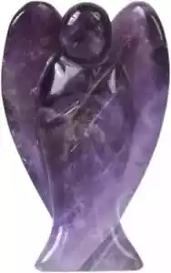 Amethyst Natural Carved Guardian Angel Figurine Crystal Reiki Healing 3 Inch - Picture 1 of 3