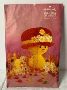 Vintage Wabenpunze Calico Ente Herzstück Ostern Frühling 60er 70er Jahre - Bild 1 von 10
