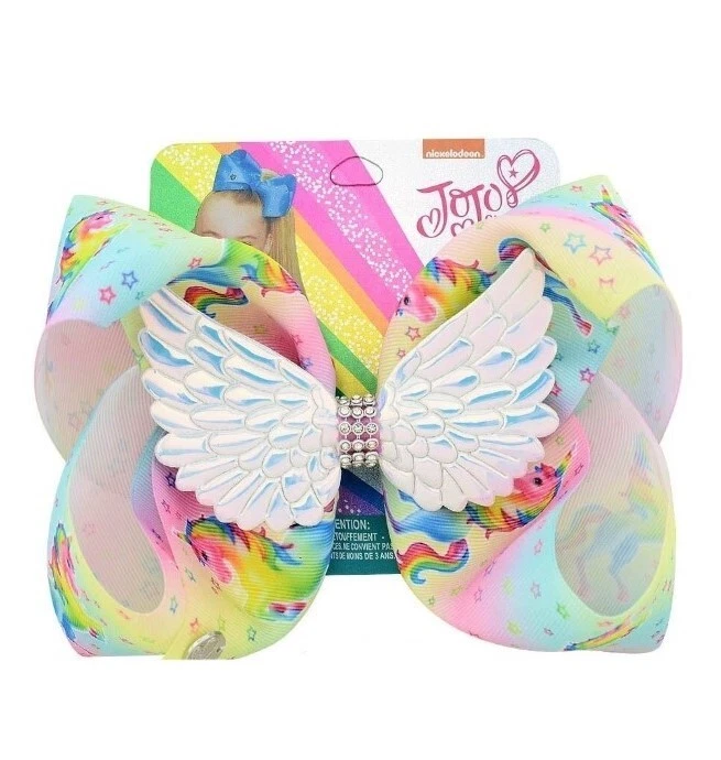 Unicorn Rainbow Bow with Angel Wings 8" Jojo, New - Image 1 of 1