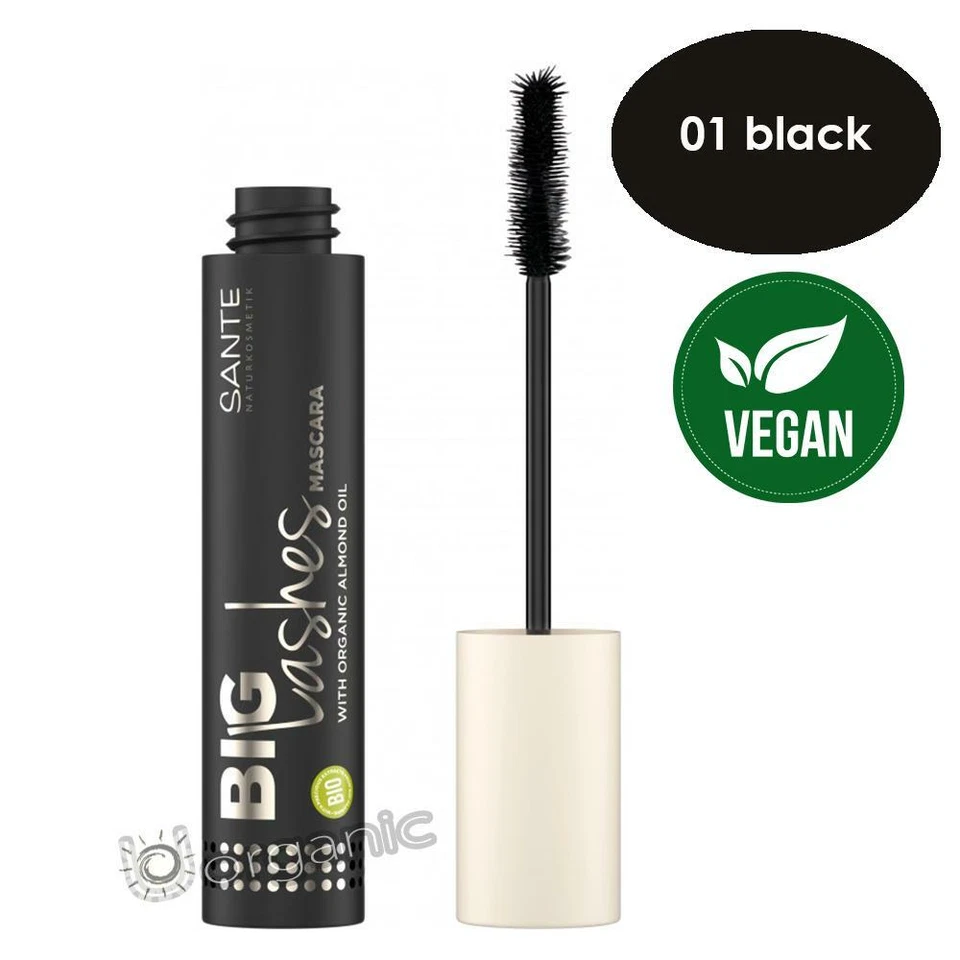 Máscara de pestañas grandes vegana natural orgánica Sante 01 negra 10 ml para volumen Foto 1 de 1