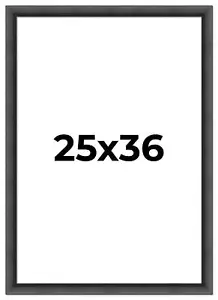 25x36 Frame Black Picture Frame Modern Photo Frame UV Acrylic, Acid Free Backer - Picture 1 of 9