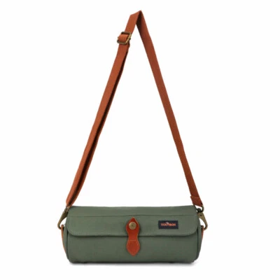 TOURBON Canvas Bike Handlebar Bag w/Shoulder Sling Phone Zippered Pouch Outdoor - Image 1 of 4