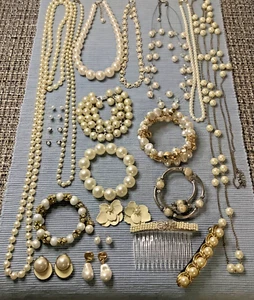 Vintage RMN, Japan, Faux Pearl, Mixed Jewelry Lot - Picture 1 of 9