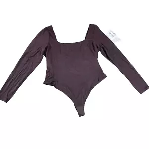Lululemon XL ernsthaft weicher Nulu Body quadratischer Ausschnitt L/S Tanga Schnitt Espresso $ 88 - Bild 1 von 15