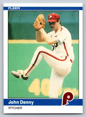 1984 Fleer #27 John Denny Philadelphia Phillies  Baseball Card SEE DESCRIPTION - Image 1 of 2