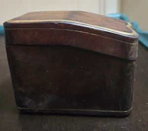 Vintage Embossed Calf Leather Double Deck Playing Card Holder Made In Italy - Picture 1 of 8