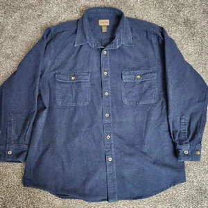 Marino Bay Flannel Shirt Mens 2XLT Blue Solid Midweight Button Up - Picture 1 of 4