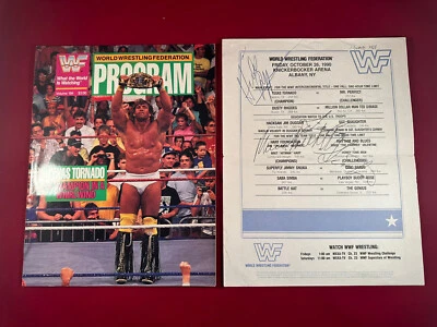 WWF WWE Magazine Program Vol 184 Texas Tornado Duggan Simba Volkoff Autographs - Image 1 of 4