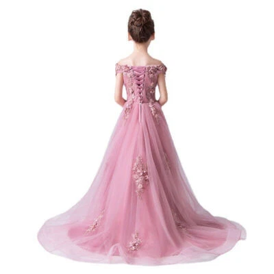 Elegant Flower Girl Dress for Wedding Kids Mermaid Lace Pageant Ball Gowns — 第 1/4 张图片