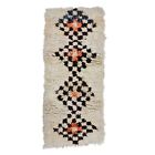 Vintage marokkanischer handgefertigter Wollteppich 2'5 