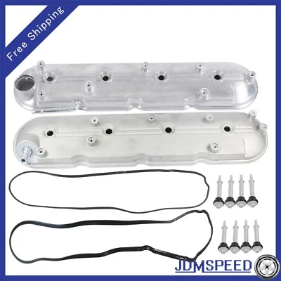 Комплект крышек клапанов левая и правая с болтами и прокладкой для 99–08 Chevy Silverado GMC Cadillac - Изображение 1 из 4