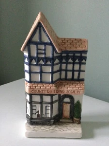 Vintage Village 'Country Building Society' Shop Ceramic Wall Plaque - Picture 1 of 4