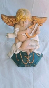 Großer 9" GEFLÜGELTER CHERUB WINKEL FIGUR GUSSEISEN TÜRSTOPPER GARTEN TERRASSE DEKOR - Bild 1 von 5