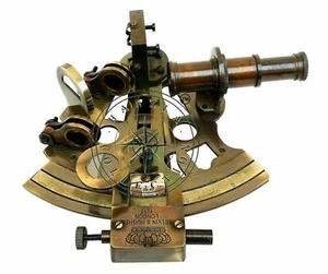 Antique Brass Vintage Nautical Ship Working Marine Sextant Collectible Astrolabe - Picture 1 of 7