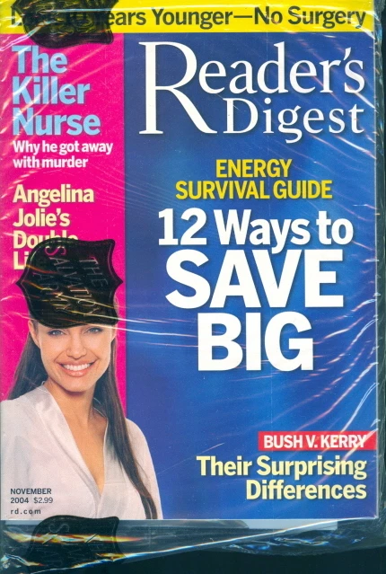 2004 Reader's Digest: Angelina Jolie Cover/Bush & Kerry - Imagem 1 de 1