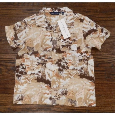 Janie and Jack Safari Linen Cabana Shirt Boys Kids Size 3 NWT - Image 1 of 2