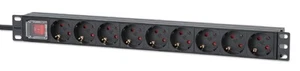 Intellinet 19" 9-Fach Steckdosenleiste/PDU, Schutzkontakt, 1 HE, 715133 - Afbeelding 1 van 4